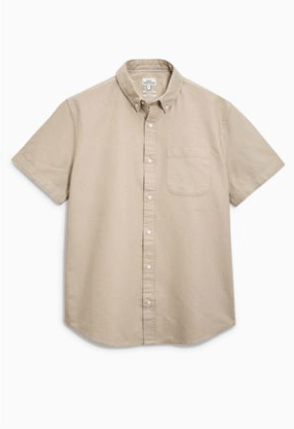 Oatmeal Short Sleeve Oxford Shirt - Stockpoint Apparel Outlet