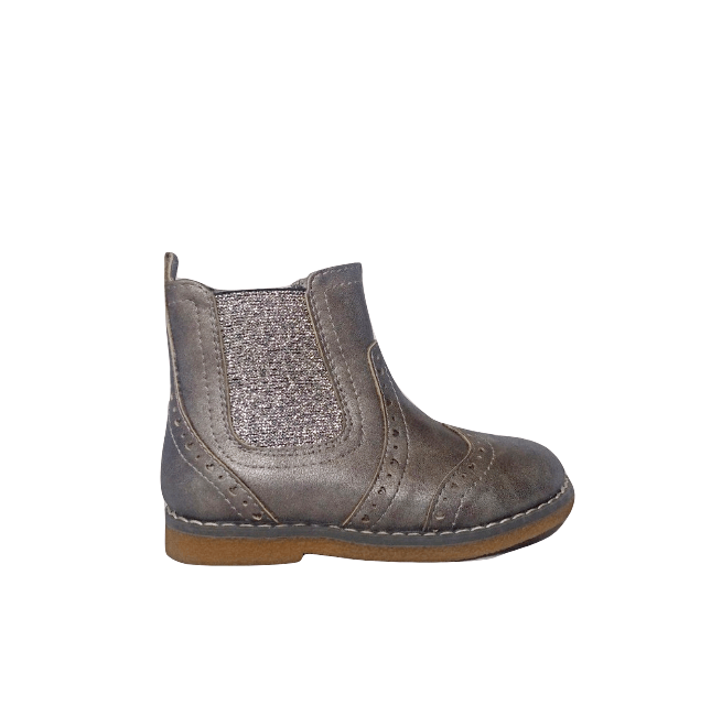 George Girls Brogues Silver Ankle Boots - Stockpoint Apparel Outlet