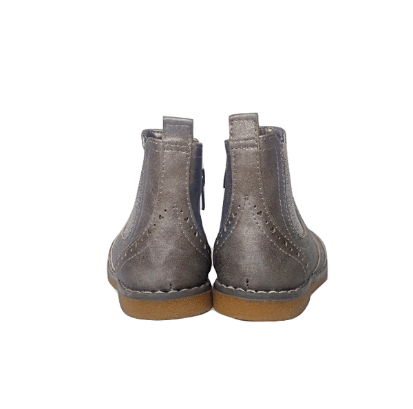 George Girls Brogues Silver Ankle Boots - Stockpoint Apparel Outlet
