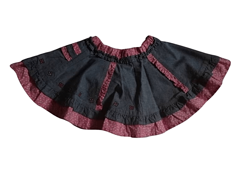 Baby Girls Navy Blue with Pink Detail Skirt