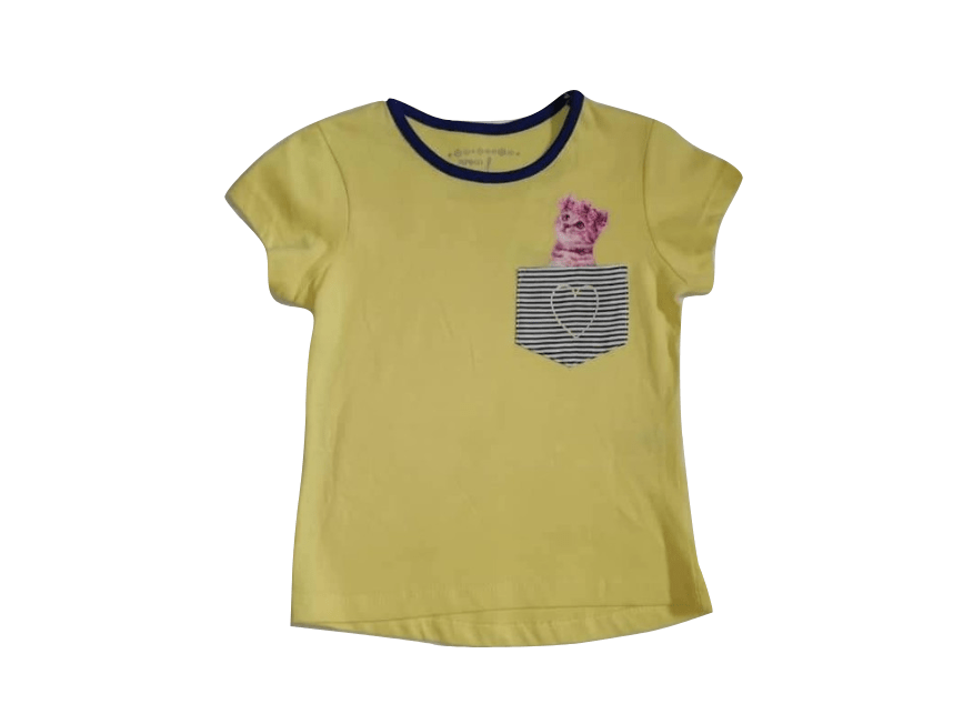 Pep & Co Kitten Love Heart Yellow T-Shirt - Stockpoint Apparel Outlet
