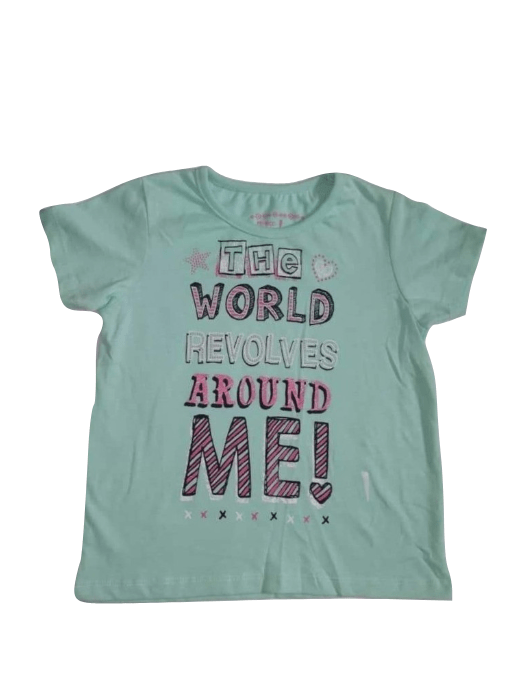 Pep & Co Baby Girls The World Revolves Around Me Green T-Shirt