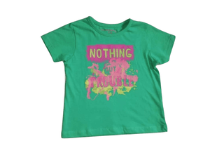 Pep & Co Nothing but Trouble Green T-Shirt - Stockpoint Apparel Outlet