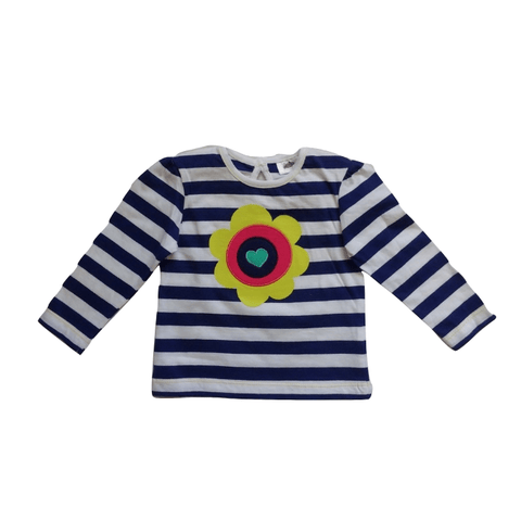 F&F Flower Long Sleeve Striped Top - Stockpoint Apparel Outlet