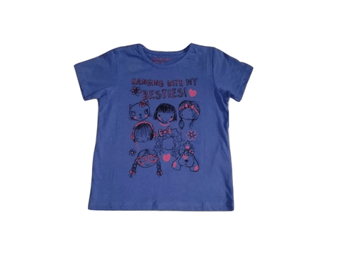 Pep & Co Hanging with my Besties Blue T-Shirt - Stockpoint Apparel Outlet