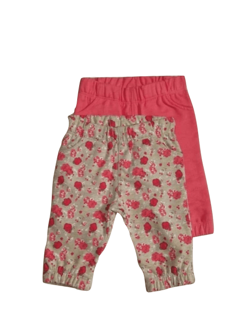 F&F Floral Pink 2 Pack Trousers - Stockpoint Apparel Outlet