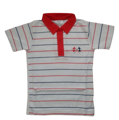 EMA Striped Baby Boys Poloshirt Red/white - Stockpoint Apparel Outlet