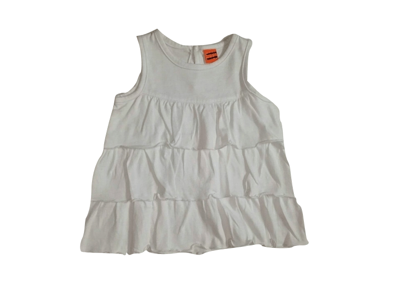 Minimode Baby Girls White Sleeveless Dress - Stockpoint Apparel Outlet