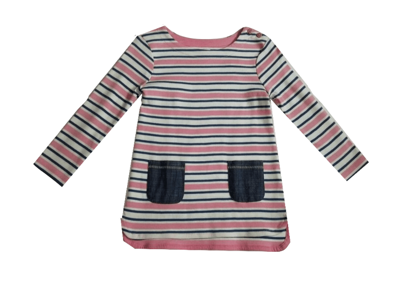 Next Striped Front Pocket Longsleeve Baby Girls Dress