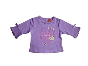 Minimode Baby Girls Love Heart Purple Top