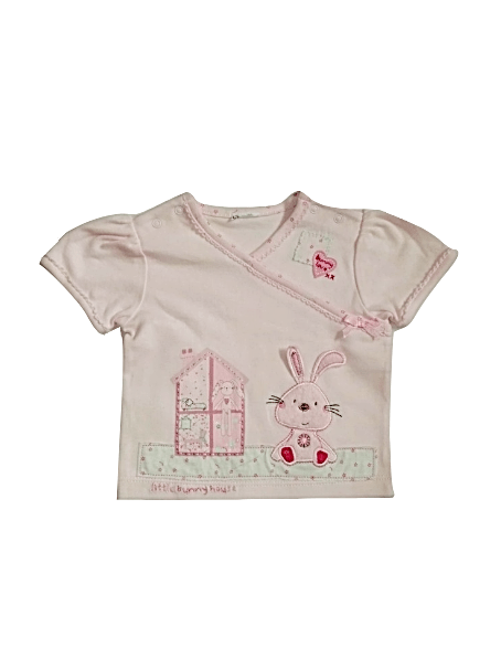Baby Girls Little Bunny House Pink Top