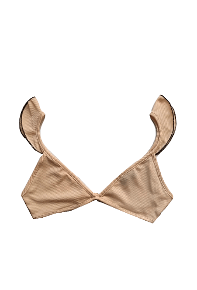 PrettyLittleThing Womens Basic Nude Contrast Frill Bralet
