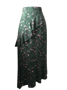 F&F Khaki Green Floral Womens Skirt