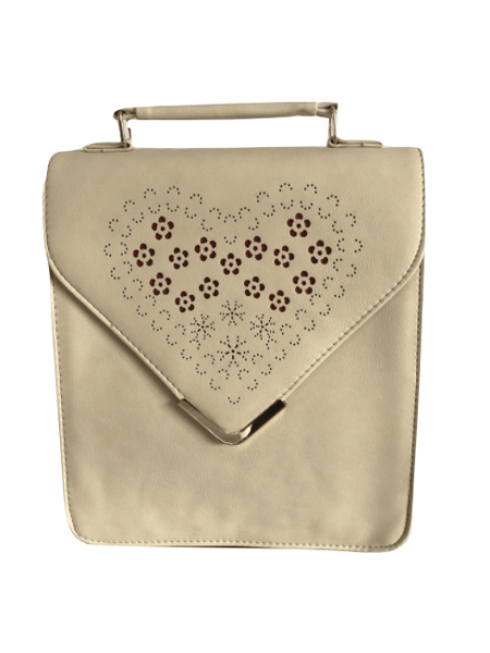 Salems Beige 2-in-1 Heart Detail Womens Handbag