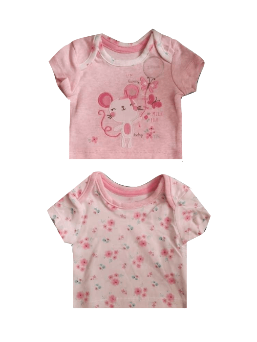 Early Days Pink 2 Pack Baby Girls T-Shirts - Stockpoint Apparel Outlet