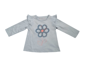 Nutmeg Sunflower Detail Green Younger Girls Top - Stockpoint Apparel Outlet