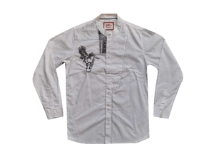 Joe Browns Eagle and Saxophone Grandad White Poplin Mens Shirt - Stockpoint Apparel Outlet