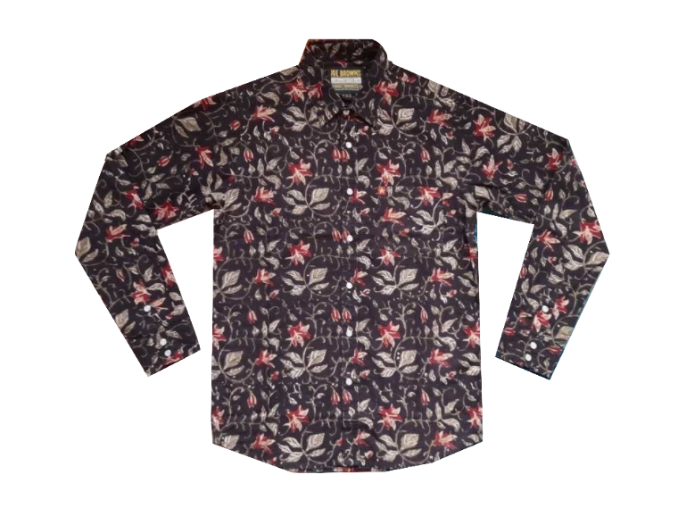 Joe Browns Floral Pattern Brown Mens Shirt - Stockpoint Apparel Outlet