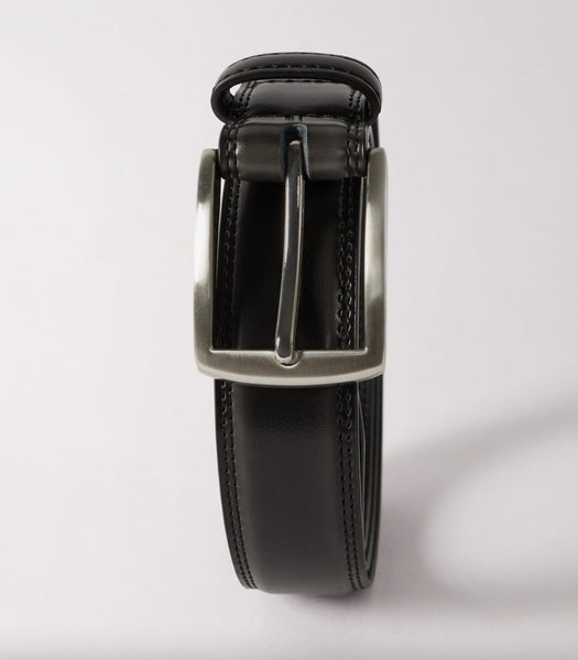 Mango Basico Black Real Leather Mens Belt - Stockpoint Apparel Outlet