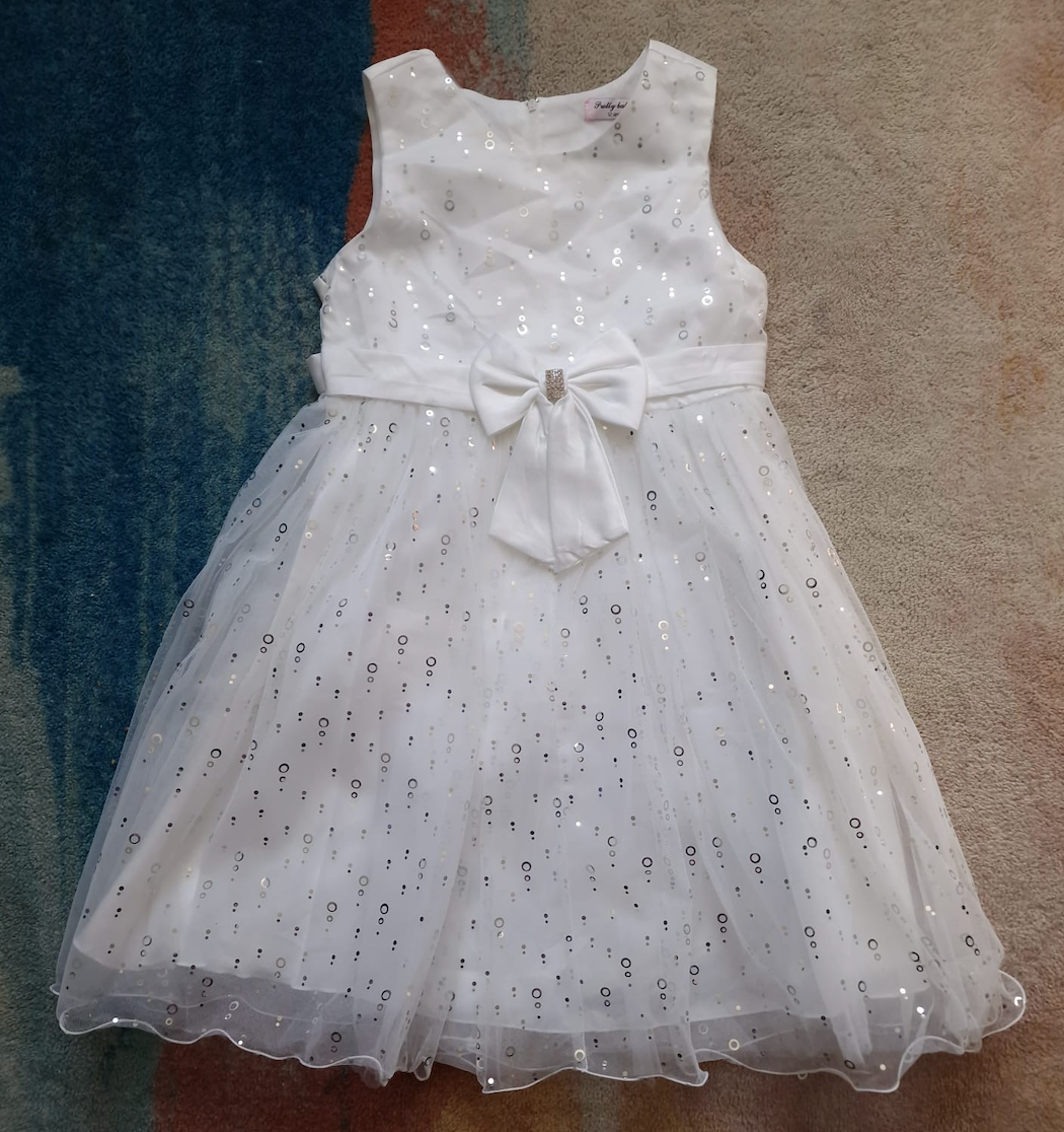 Pretty Baby White Bow Design Older Girls Dress - Stockpoint Apparel Outlet