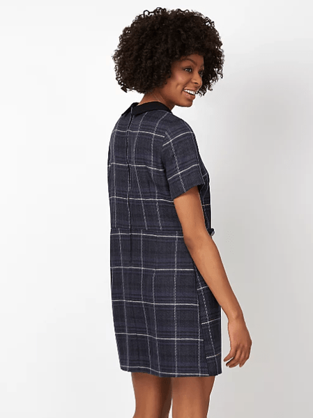 George Womens Woven Check Peter Pan Collar Dress - Stockpoint Apparel Outlet