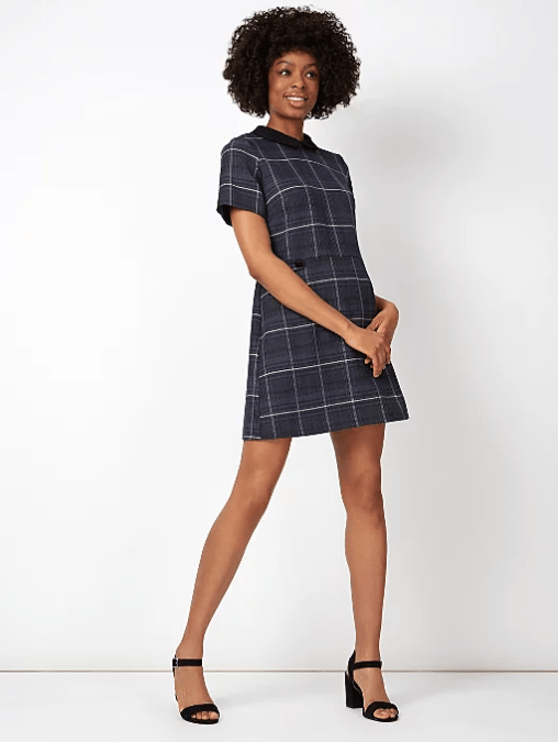 Black peter pan collar dress cheap