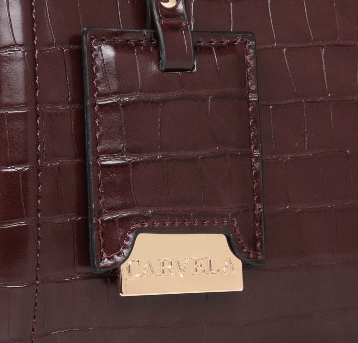 Carvela holly croc hot sale zip bag wine