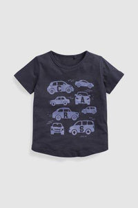 Next Baby Boys Navy Short Sleeve Car T-Shirt 