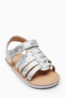 Next Girls Silver Iridescent Fisherman Sandals - Stockpoint Apparel Outlet