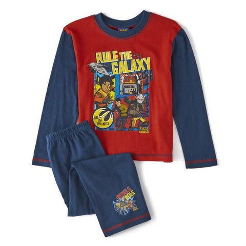 Star Wars Boy's Rule The Galaxy Pyjamas - Blue/Red - Stockpoint Apparel Outlet