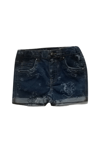 TU Floral Detail Navy Blue Jeans Shorts - Stockpoint Apparel Outlet