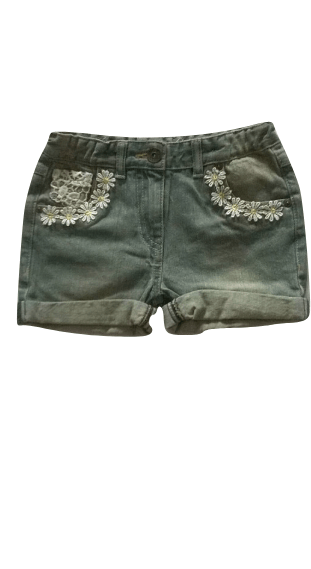 TU Girls Floral Lace Detail Blue Jeans Shorts - Stockpoint Apparel Outlet