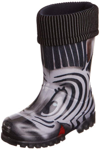 Toughees Boys/Girls Unisex Warm Fleece-sock Zebra Wellingtons Boot