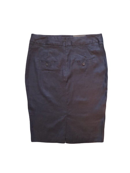 Next Linen Navy Pencil Womens Skirt - Stockpoint Apparel Outlet