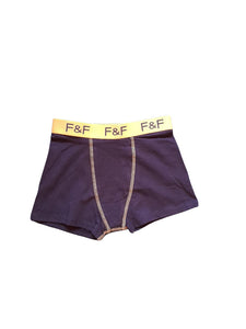 F&F Kids Yellow Trim Navy Blue Older Boys Boxers - Stockpoint Apparel Outlet