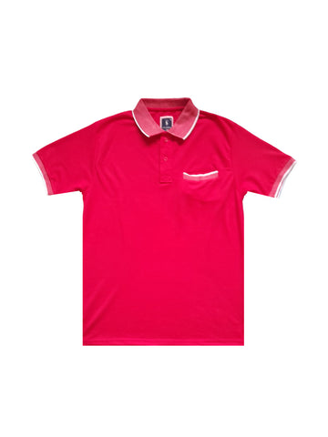 Ice Polo Red Contrast Collar Mens Polo Shirt - Stockpoint Apparel Outlet