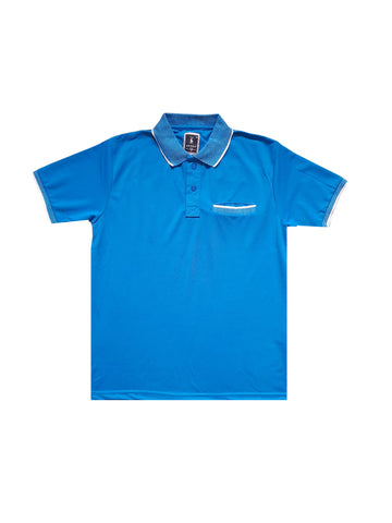 Ice Polo Blue Contrast Collar Mens Polo Shirt - Stockpoint Apparel Outlet