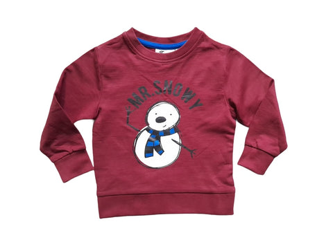 Thomas Crown Burgundy Mr Snowy Baby Boys Jumper - Stockpoint Apparel Outlet