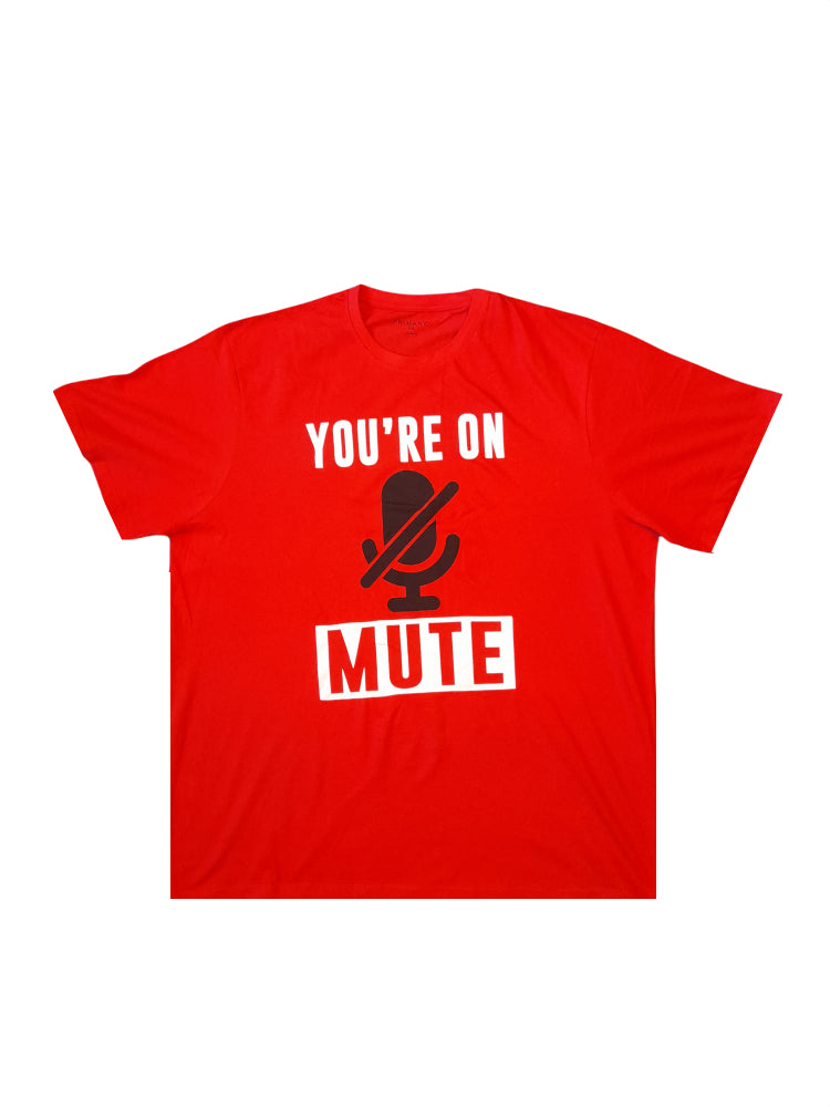 Primark You're on Mute Red Mens T-Shirt - Stockpoint Apparel Outlet