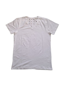 White V-Neck Mens T-Shirt - Stockpoint Apparel Outlet
