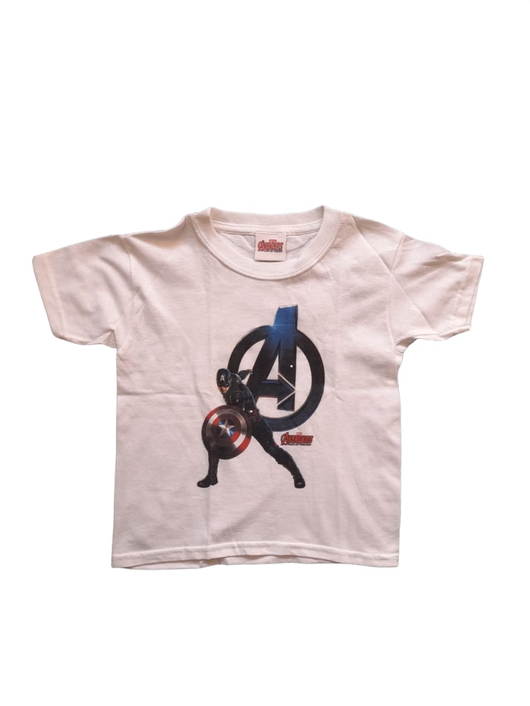 Marvel Avengers Age of Ultron Captain America A Stand Younger Boys T-Shirt - Stockpoint Apparel Outlet