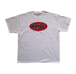 Gildan White AC DC Print Mens T-Shirt - Stockpoint Apparel Outlet
