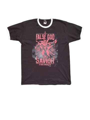 DC Comics False God Saviour Mens T-Shirt - Stockpoint Apparel Outlet