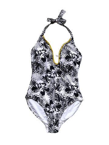 George Black Floral White Womens Swimwear - Stockpoint Apparel Outlet