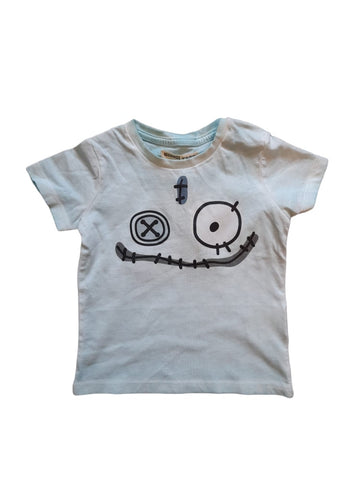 Small Rags Eyes Design Blue Baby Boys T-Shirt - Stockpoint Apparel Outlet