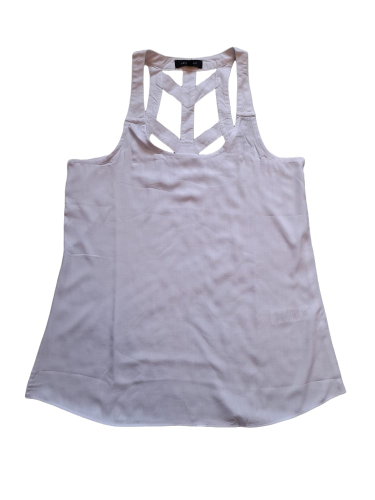 New Look Hatch Lattice White Sleeveless Womens Top - Stockpoint Apparel Outlet