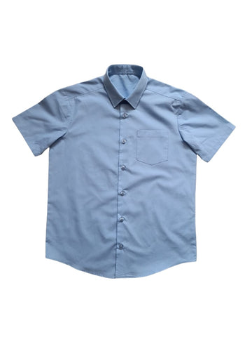 George Light Blue Short Sleeve Boys School Shirt - Stockpoint Apparel Outlet