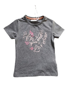 Dirkje Grey "All You Need is Love" Baby Girls Top - Stockpoint Apparel Outlet