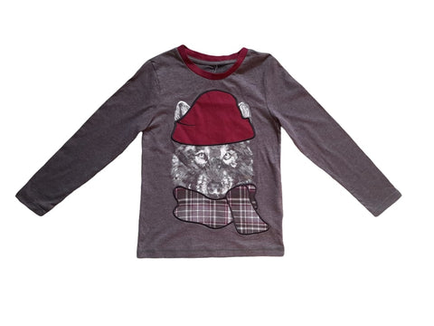 George Bear Print Tartan Older Boys Top - Stockpoint Apparel Outlet