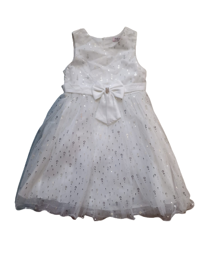 Pretty Baby White Bow Design Older Girls Dress - Stockpoint Apparel Outlet
